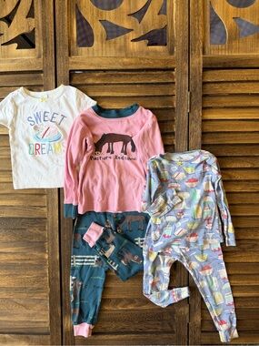 Carter’s 3-Piece & Lazy One Pajama Sets 2T Bundle Sweet Dreams Pasture Bedtime